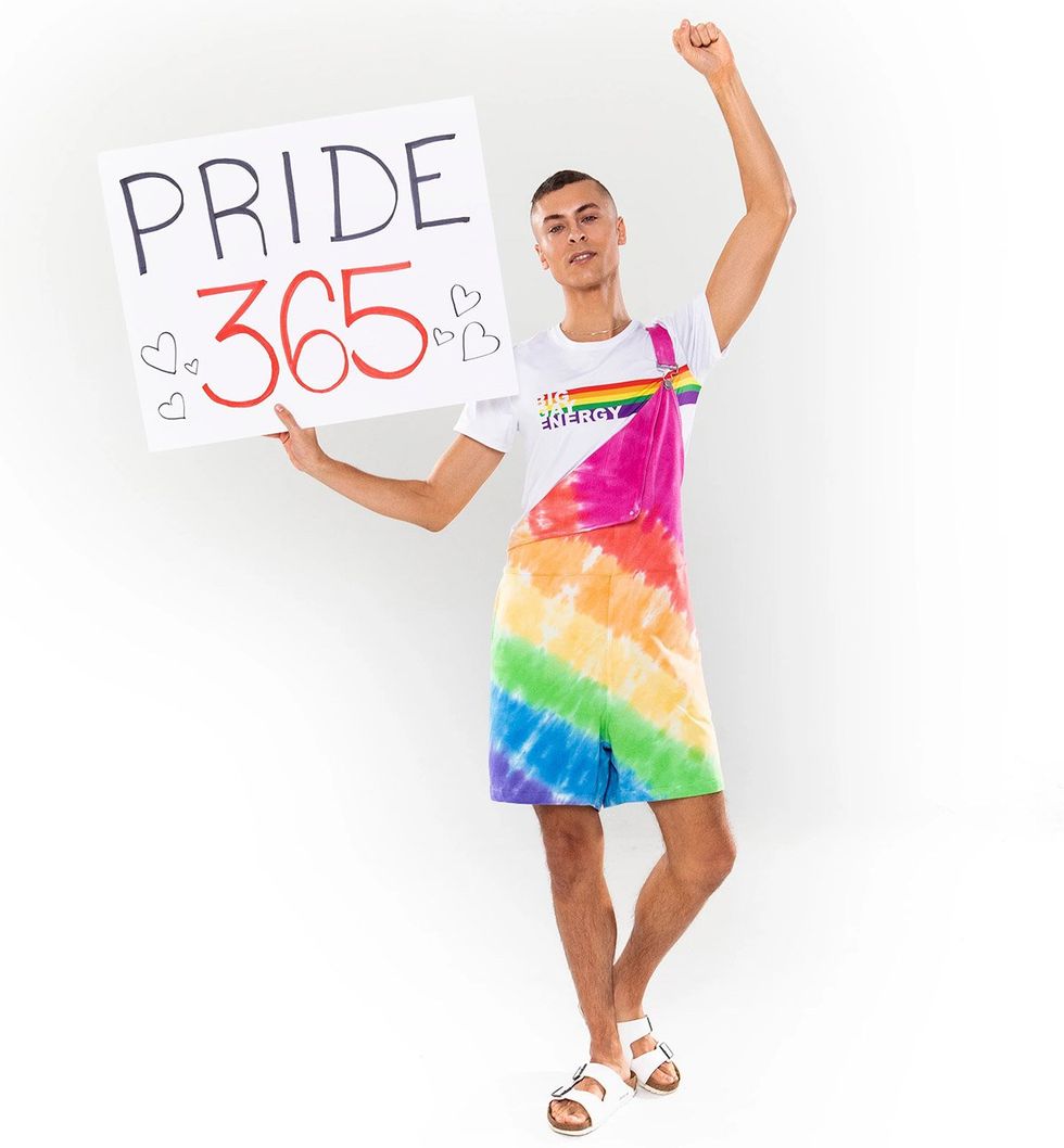 10. Swovie Rainbow Stripe Tie Dye Swoveralls