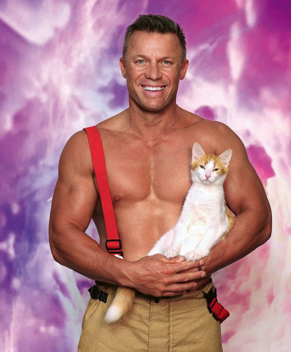 2025 Australian Firefighters Calendar sexy shirtless men with cute animals wearing uniforms