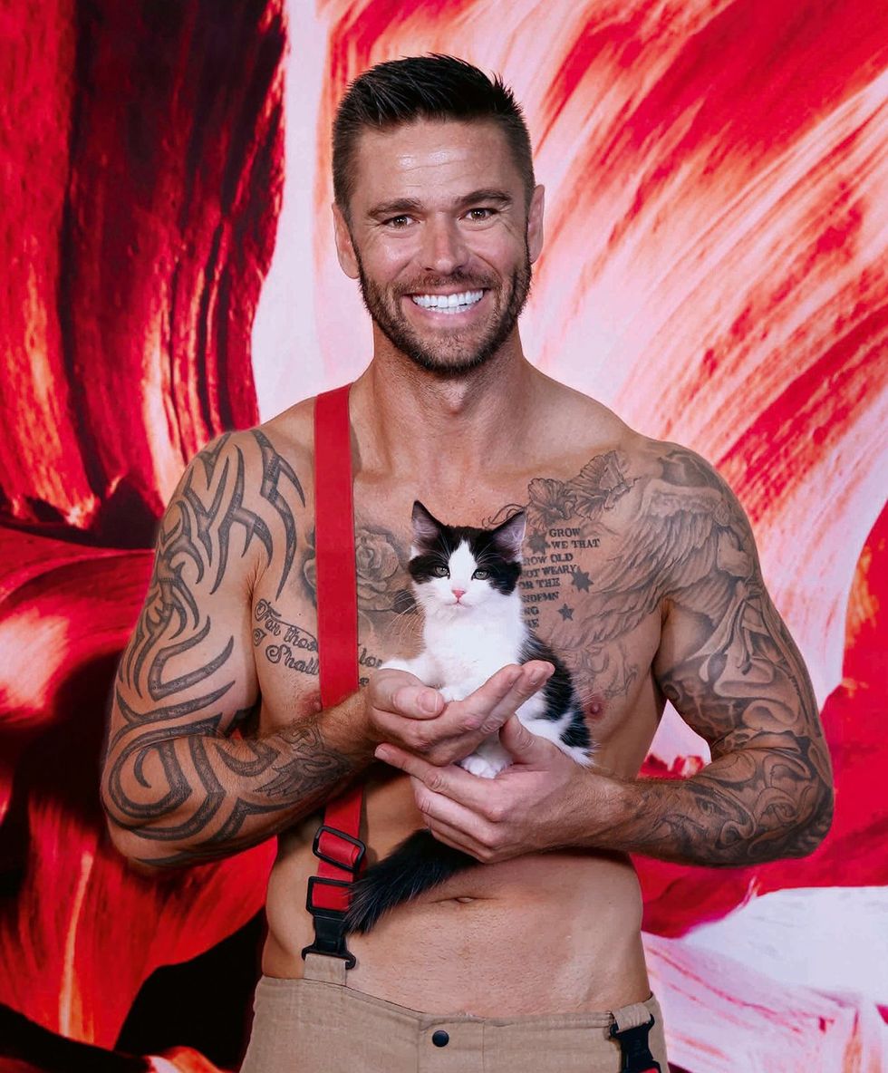 2025 Australian Firefighters Calendar sexy shirtless men with cute animals wearing uniforms