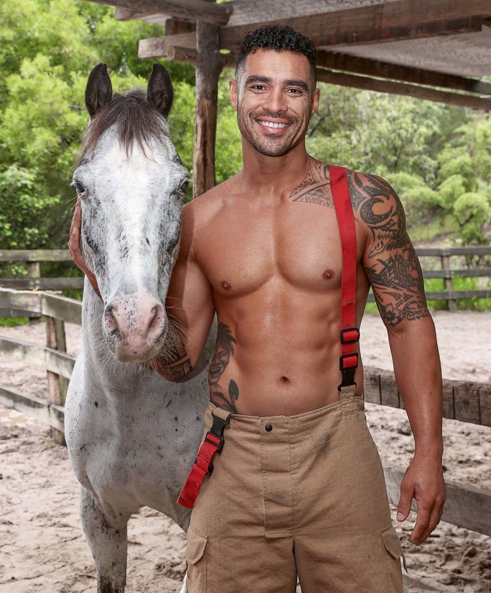 2025 Australian Firefighters Calendar sexy shirtless men with cute animals wearing uniforms