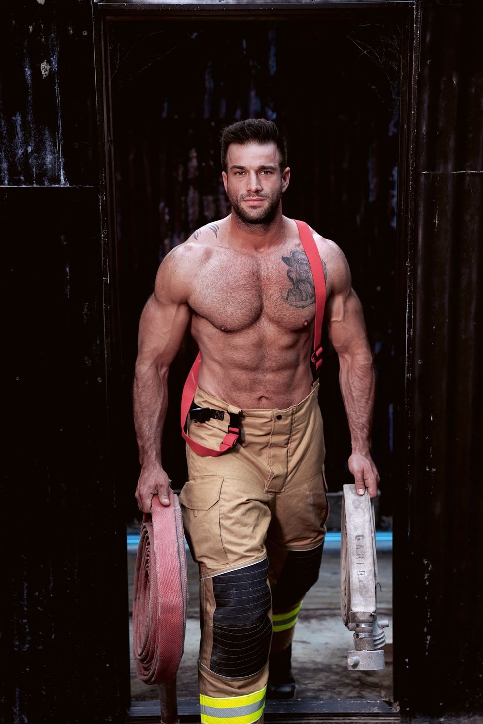 2025 Australian Firefighters Calendar sexy shirtless men with cute animals wearing uniforms