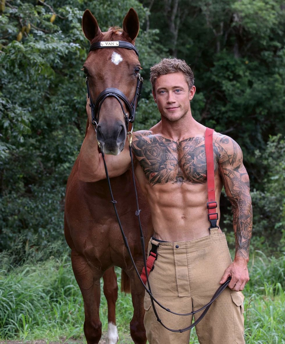 2025 Australian Firefighters Calendar sexy shirtless men with cute animals wearing uniforms