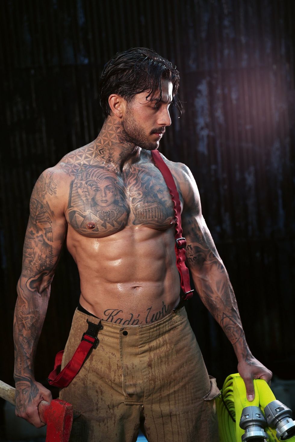 2025 Australian Firefighters Calendar sexy shirtless men with cute animals wearing uniforms