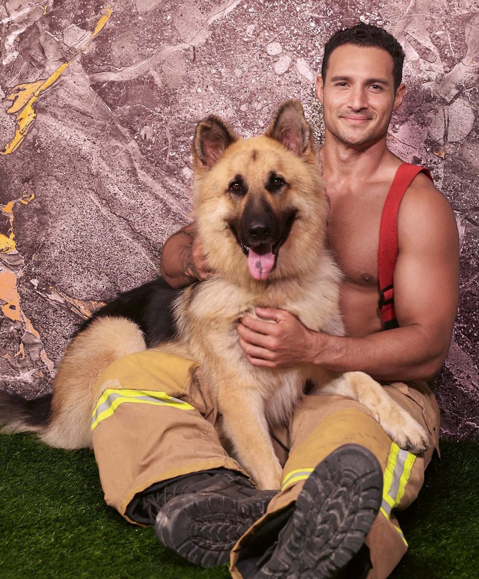 2025 Australian Firefighters Calendar sexy shirtless men with cute animals wearing uniforms