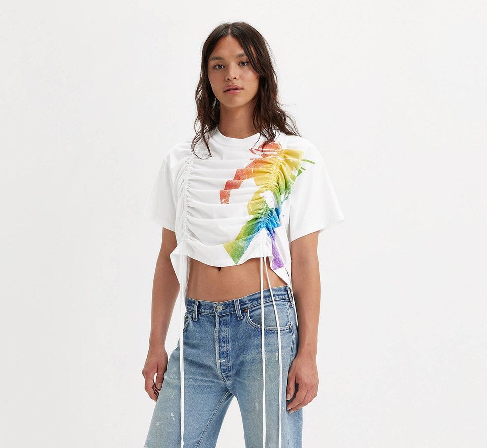 4. Levi\u2019s Pride Cinched Short Stack T-Shirt