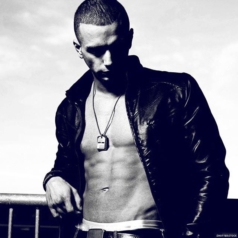 9. He looks ridiculously sexy in his black leather jacket.