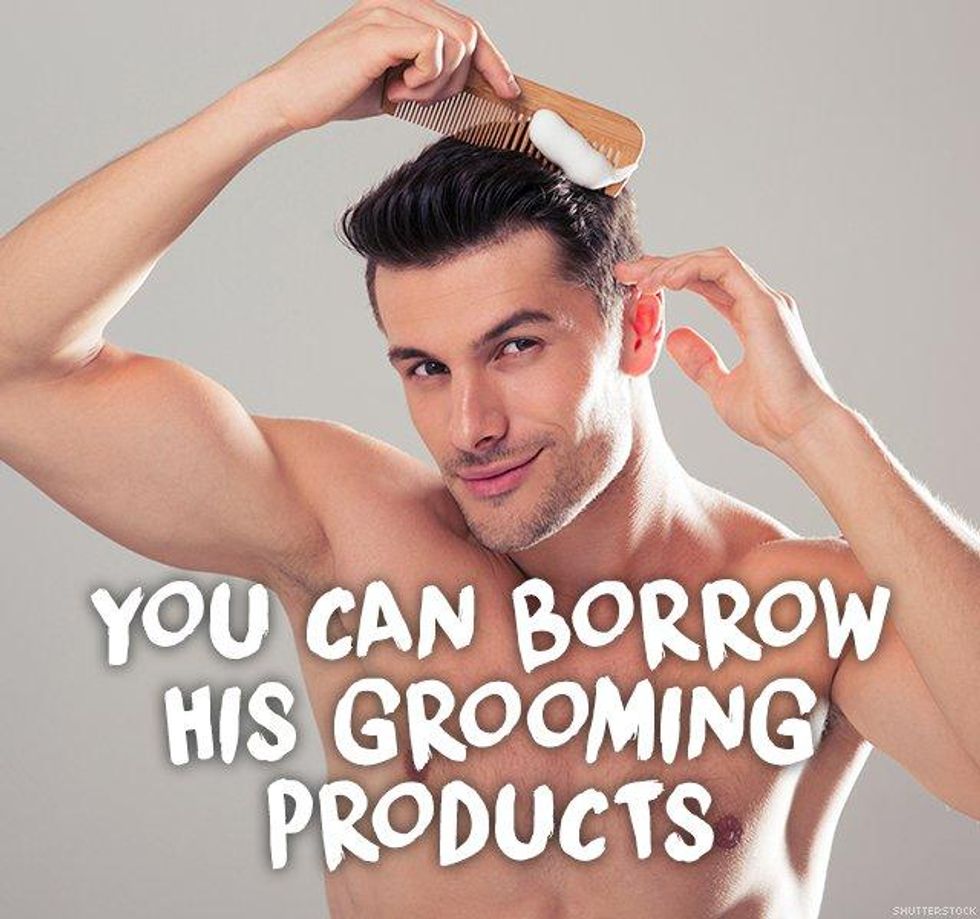9. You can borrow his grooming products
