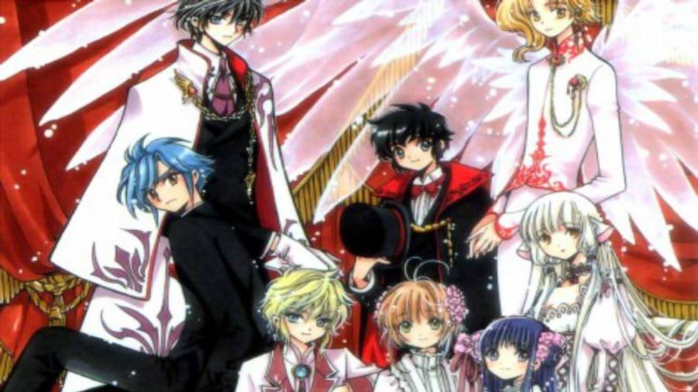 A collection of Clamp Characters hanging out.