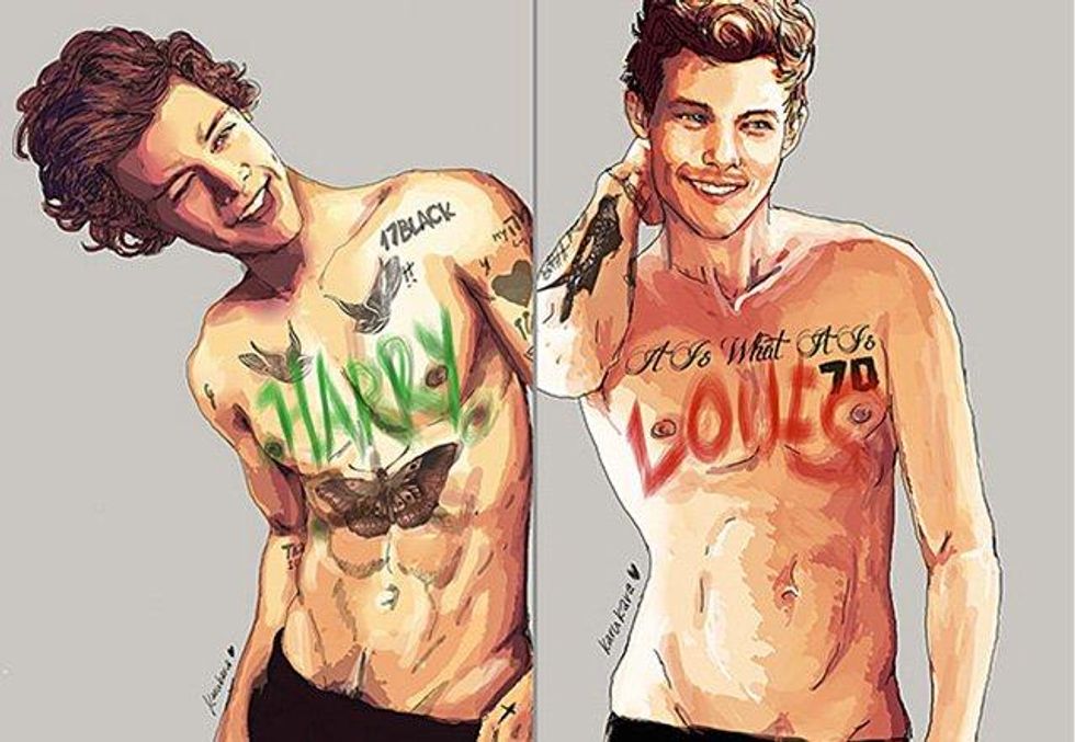 A collection of One Direction fan art.