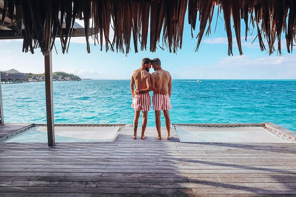 A couple enjoying the view