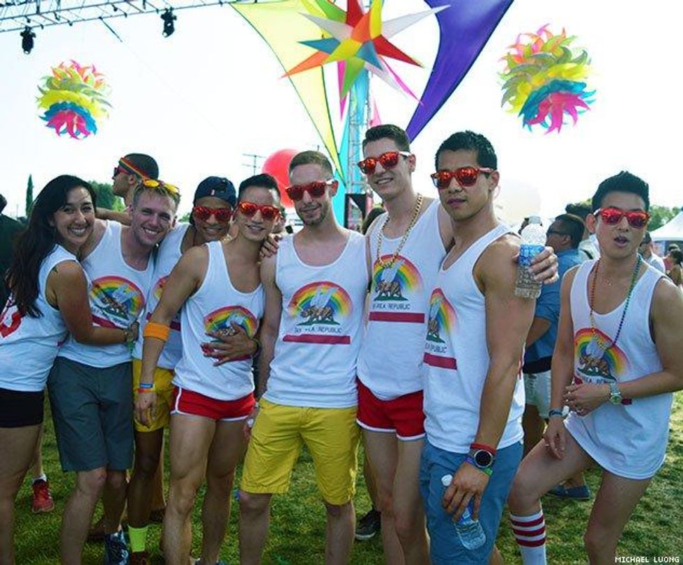 A group of guys at LA Pride.
