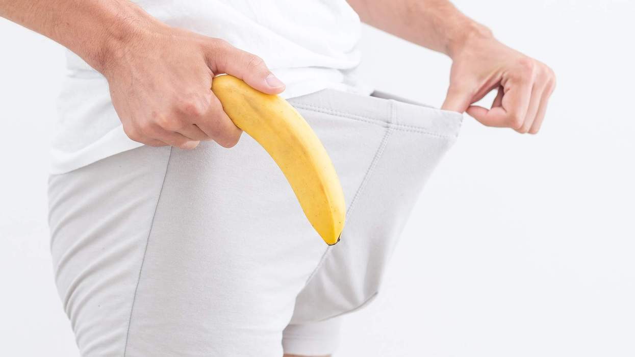 A man holding a banana