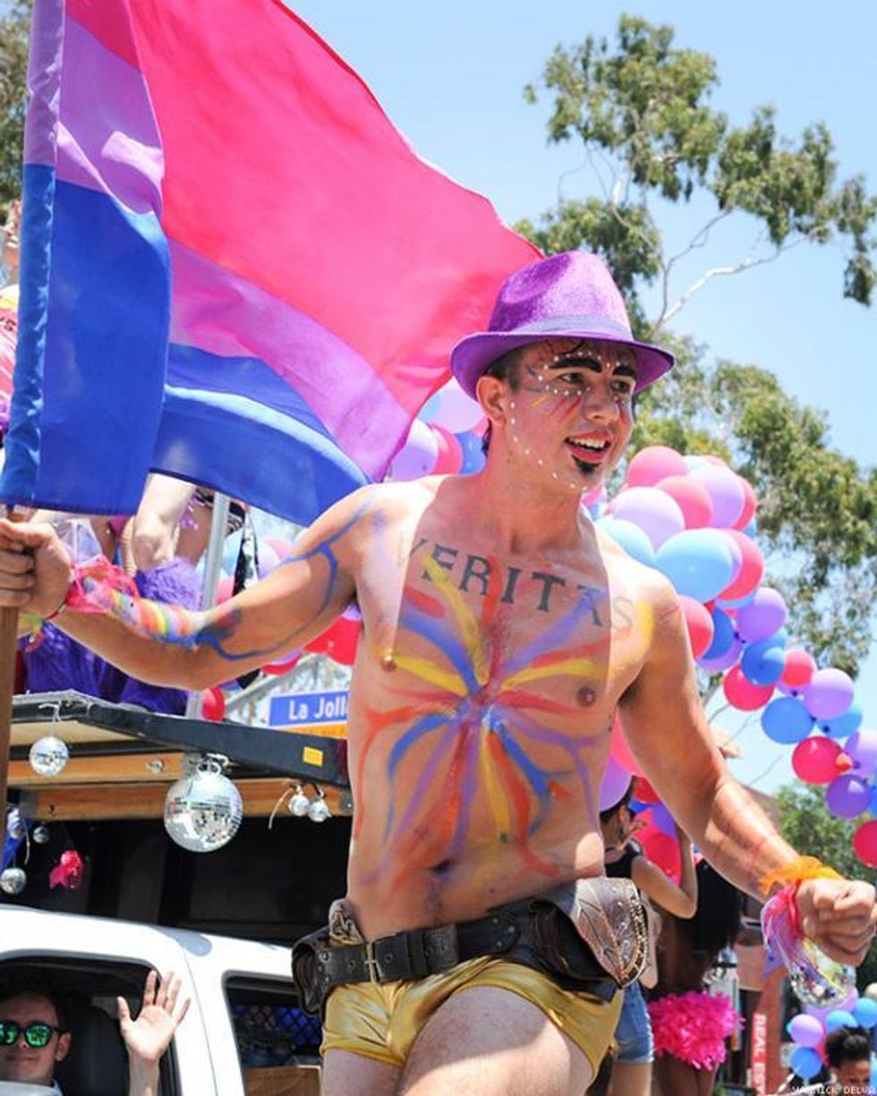A photo of a guy at LA Pride. 
