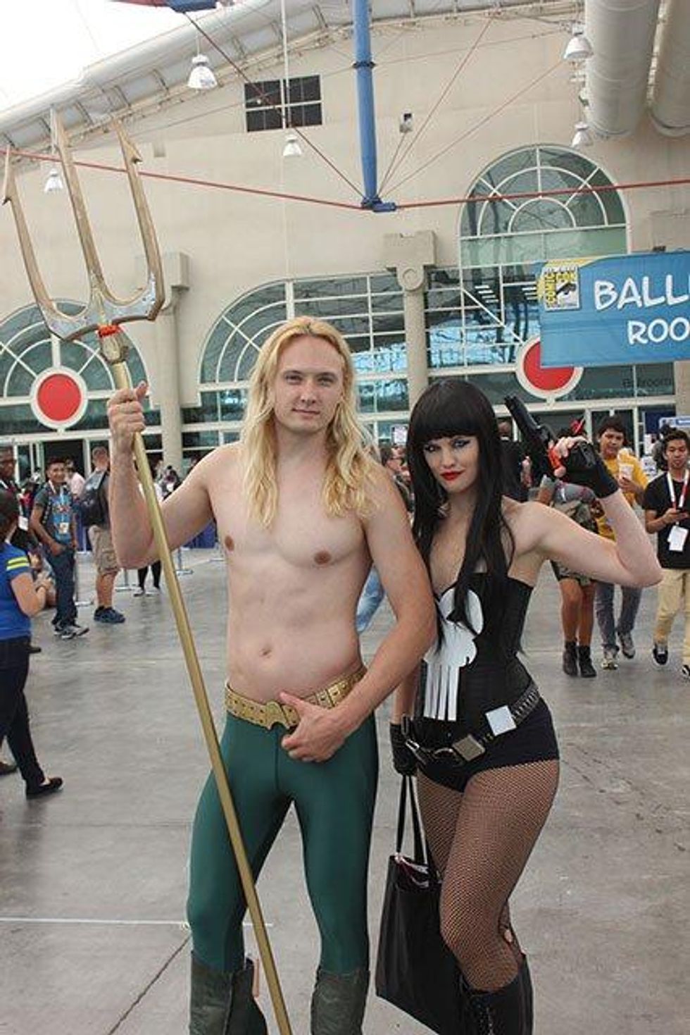 A photo of Aquaman at Comic-Con.