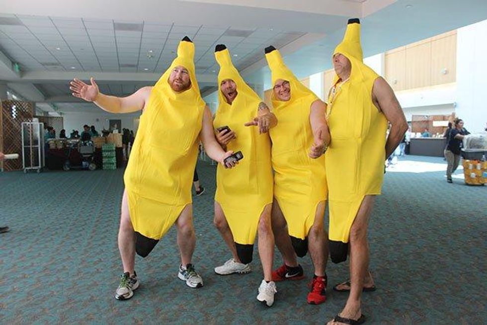 A photo of bananas at Comic Con.