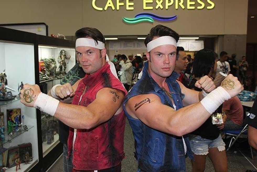 A photo of Billy and Jimmy from Double Dragon.