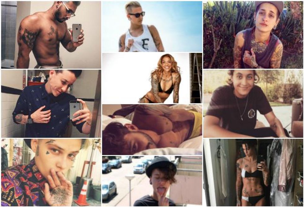 A photo of hot queer LGBT people with tattoos 