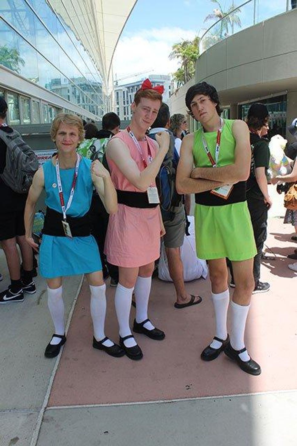 A photo of The Power Puff Girls at Comic Con.