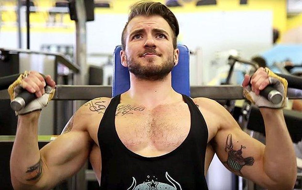 A photo of trans model Aydian Dowling.