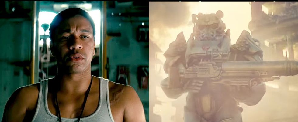 aaron moten and a brotherhood of steel soldier