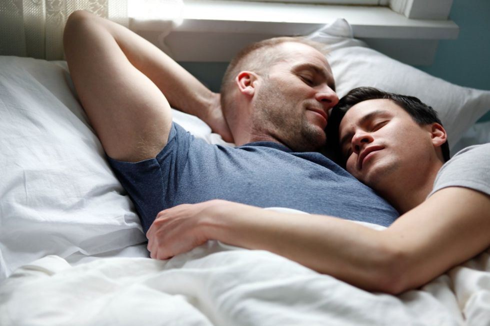 age gap couple in bed