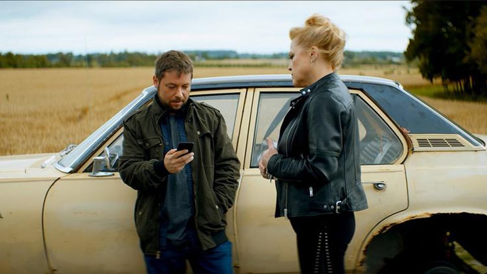 Alex Vincent and Christine Elise in Chucky