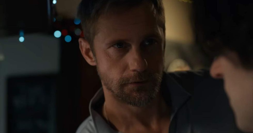 Alexander Skarsg\u00e5rd and Harrry Melling in 'Pillion'