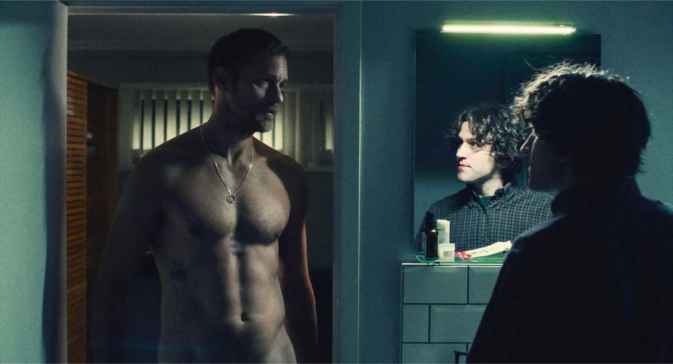 Alexander Skarsg\u00e5rd and Harrry Melling in 'Pillion'