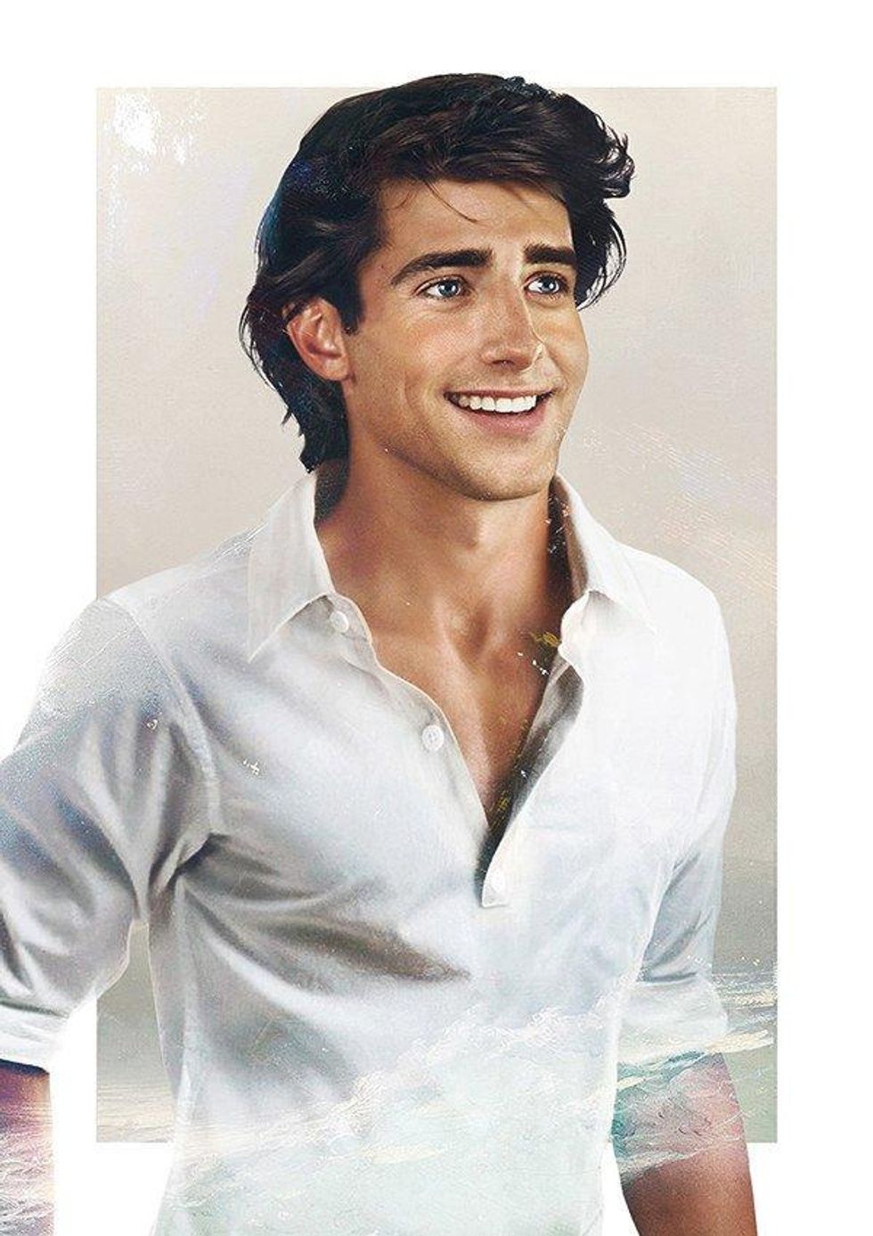 An illustration of Disney Princes in real life.