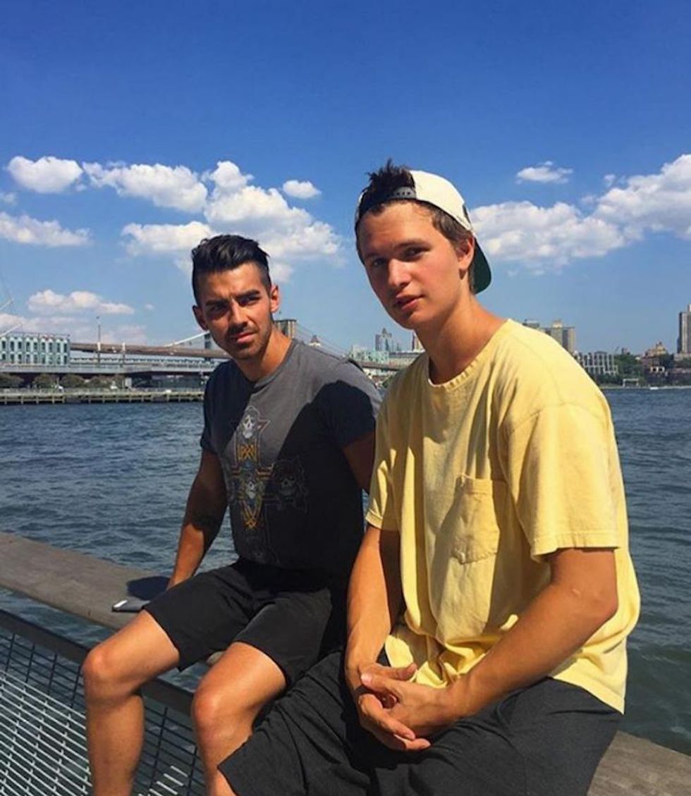 And some of his friends just so happen to also be total hotties (like actor Ansel Elgort).