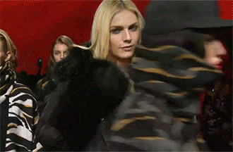 Andrej Pejic hairflipping.