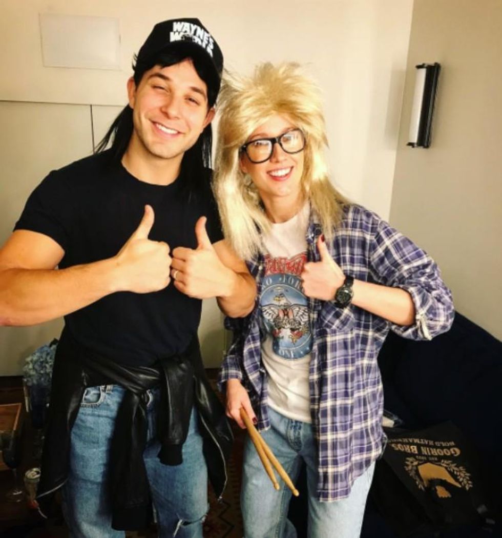 Anna Camp and Skylar Astin