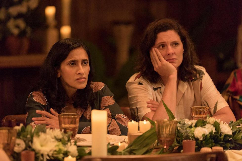 Aparna Nancherla and Jennifer LaFleur in The Drop