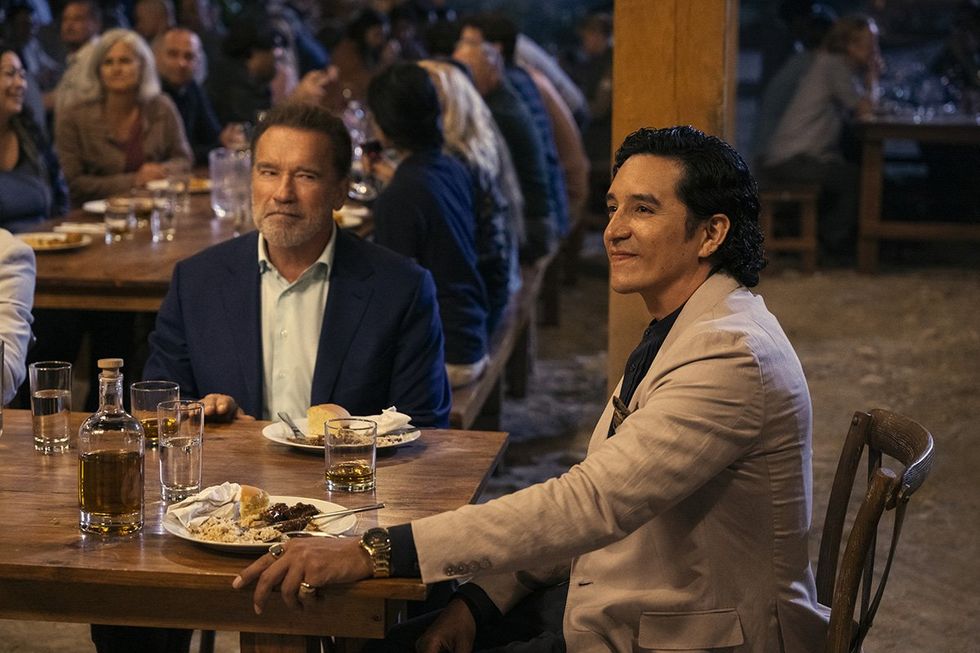 Arnold Schwarzenegger and Gabriel Luna