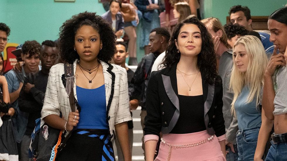 Auli’i Cravalho and Riele Downs in Darby and the Dead