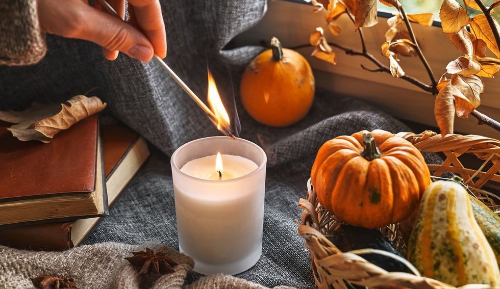 autumn candle scene