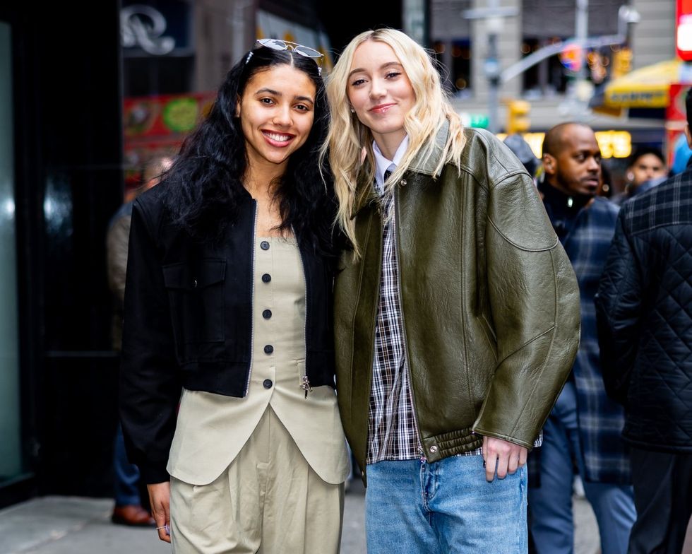 Azzi Fudd and Paige Bueckers are seen at 'Good Morning America' on April 16, 2025 in New York City.