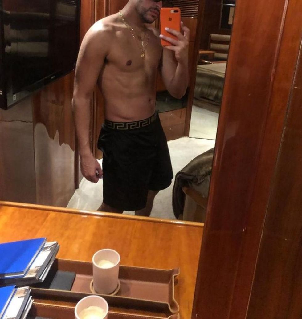 bad bunny shirtless selfies