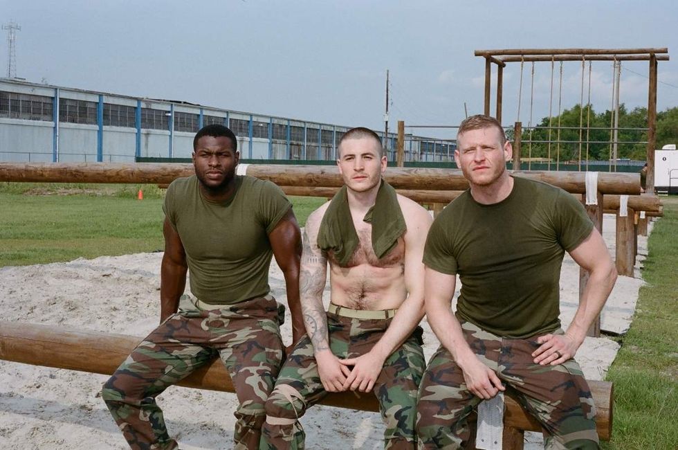 Behind the scenes photos of Boots actors filming on set