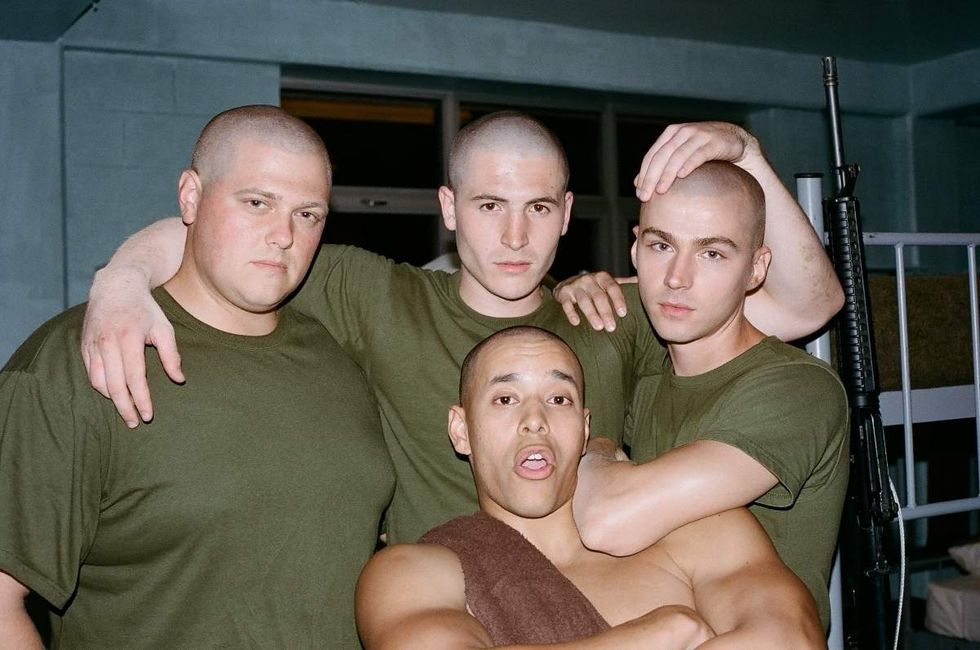 Behind the scenes photos of Boots actors filming on set