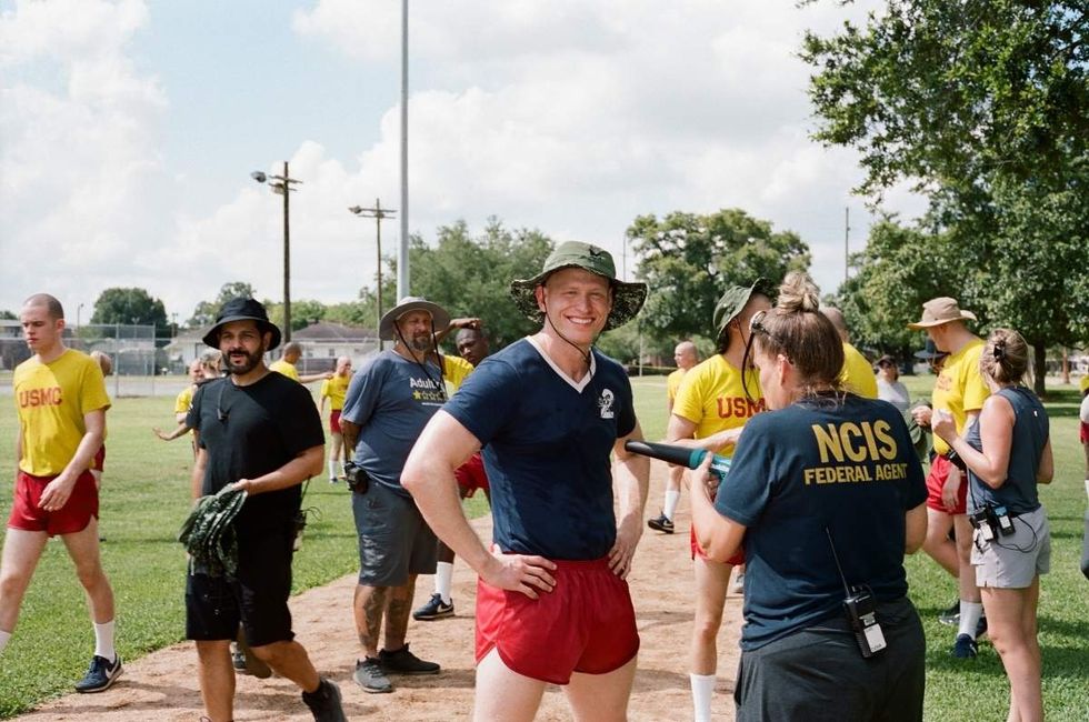 Behind the scenes photos of Boots actors filming on set