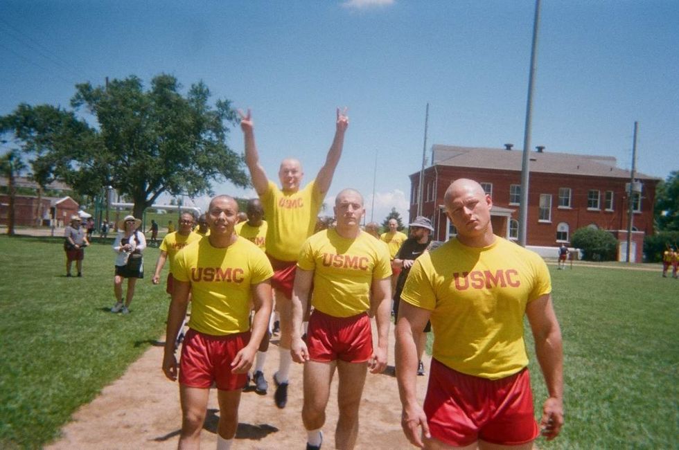 Behind the scenes photos of Boots actors filming on set