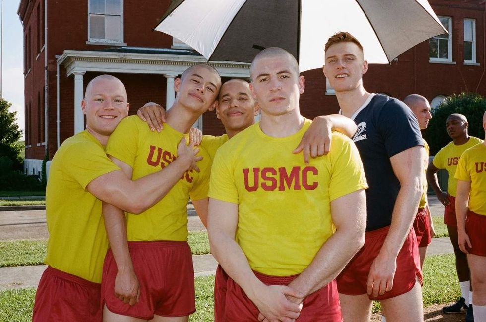 Behind the scenes photos of Boots actors filming on set