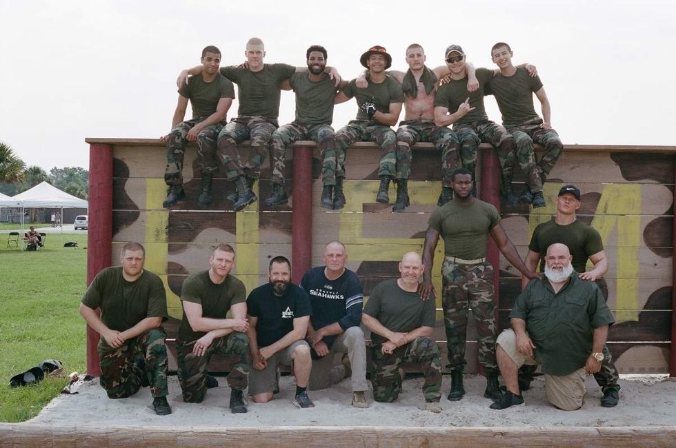 Behind the scenes photos of Boots actors filming on set