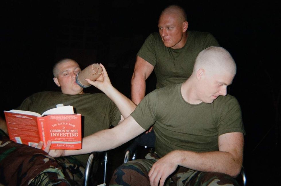 Behind the scenes photos of Boots actors filming on set