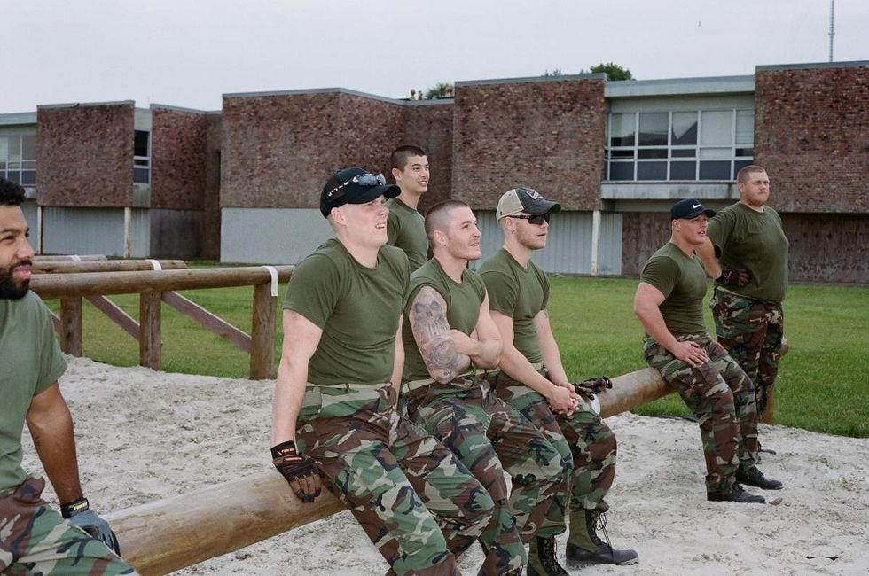 Behind the scenes photos of Boots actors filming on set