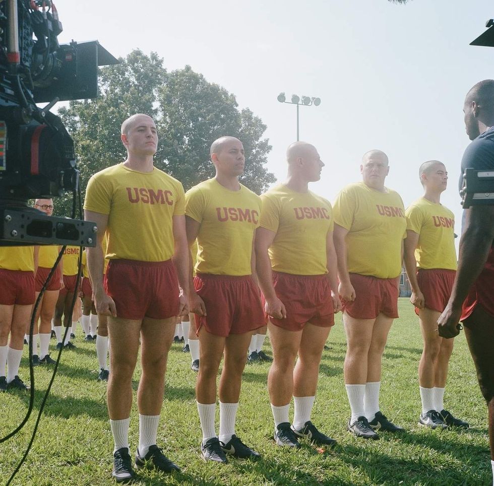 Behind the scenes photos of Boots actors filming on set