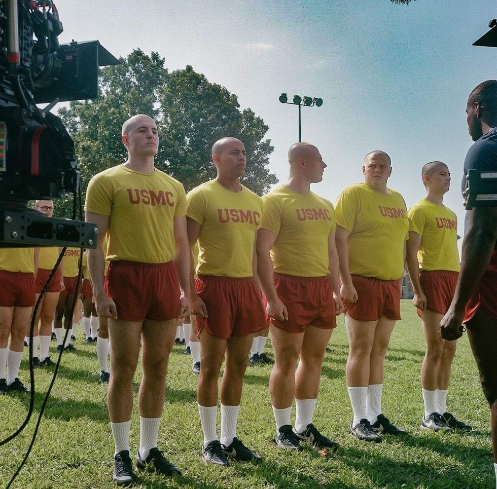 Behind the scenes photos of Boots actors filming on set