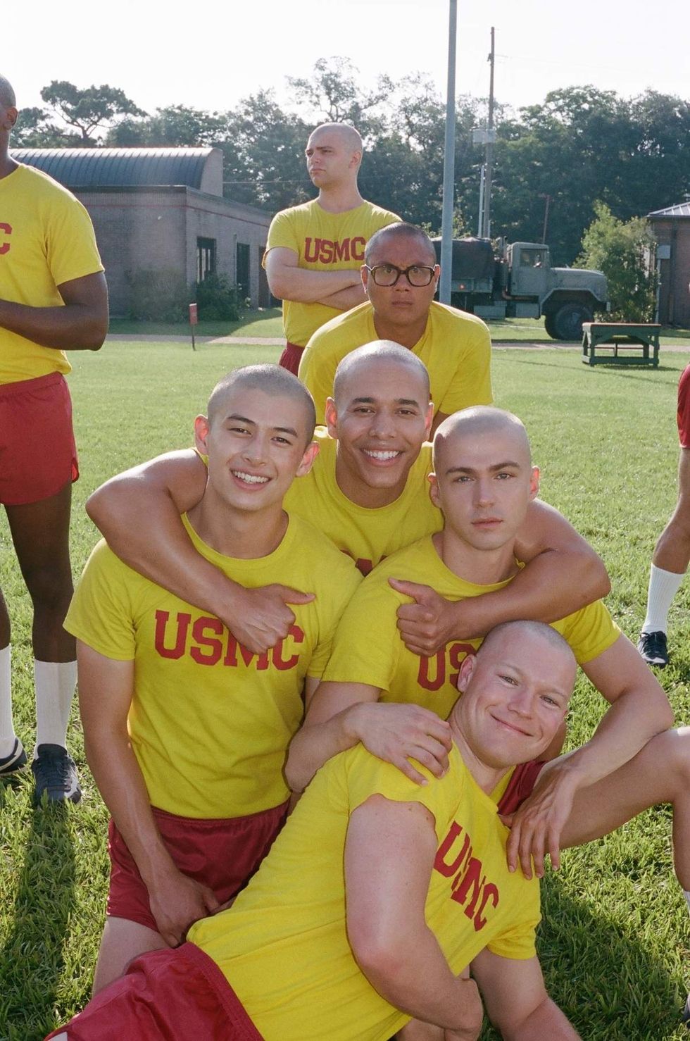 Behind the scenes photos of Boots actors filming on set