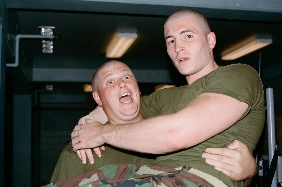 Behind the scenes photos of Boots actors filming on set